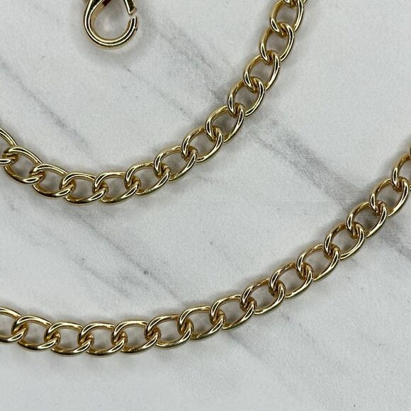 Gold Tone Chain Purse Replacement Strap 46" Crossbody ✨ - Picture 6 of 11